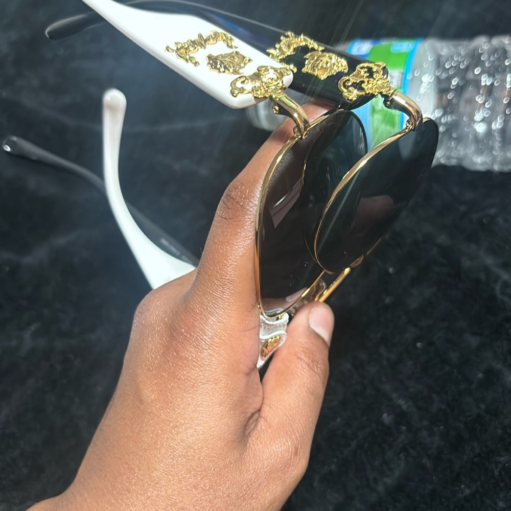 Versace Sunglasses with Black Frame and Gold Detailing